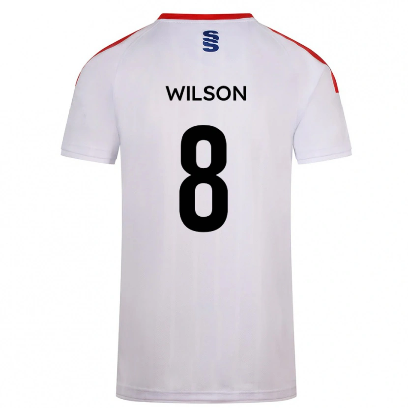 Danxen Niño Camiseta George Wilson #8 Blanco Azul Marino 1ª Equipación 2025/26 La Camisa