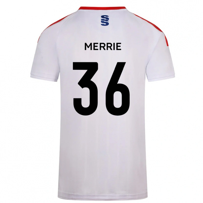 Danxen Niño Camiseta Chris Merrie #36 Blanco Azul Marino 1ª Equipación 2025/26 La Camisa