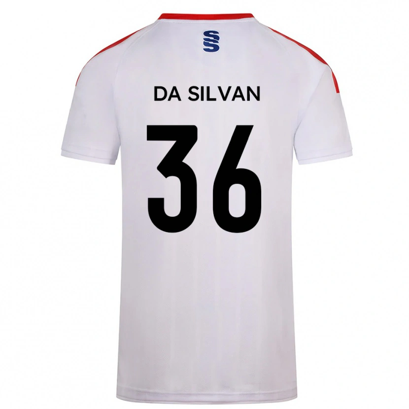 Danxen Niño Camiseta Elisaro Da Silvan #36 Blanco Azul Marino 1ª Equipación 2025/26 La Camisa