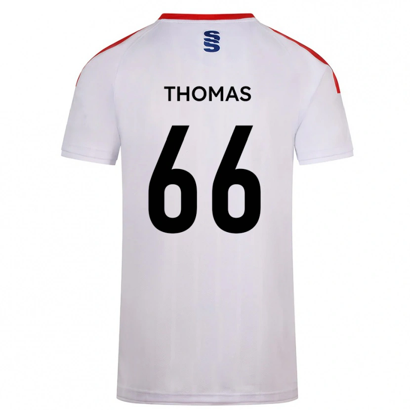 Danxen Niño Camiseta Luca Thomas #66 Blanco Azul Marino 1ª Equipación 2025/26 La Camisa