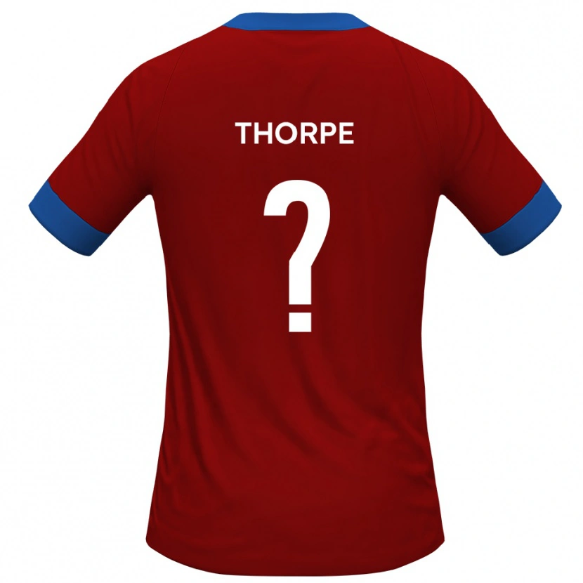 Danxen Niño Camiseta Harry Thorpe #0 Rojo Azul 1ª Equipación 2025/26 La Camisa