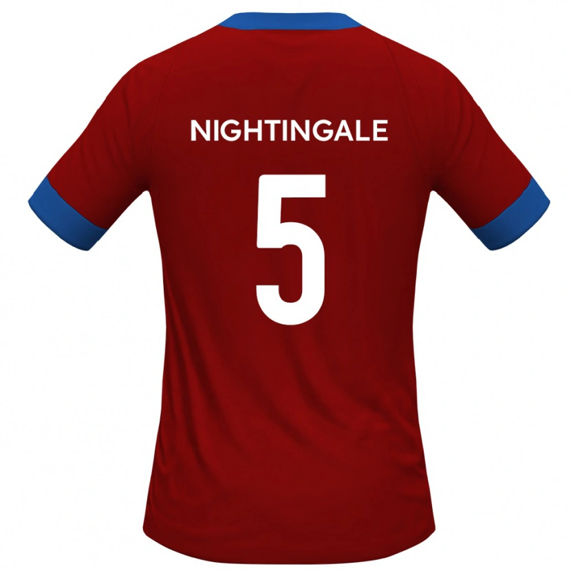Danxen Niño Camiseta Will Nightingale #5 Rojo Azul 1ª Equipación 2025/26 La Camisa