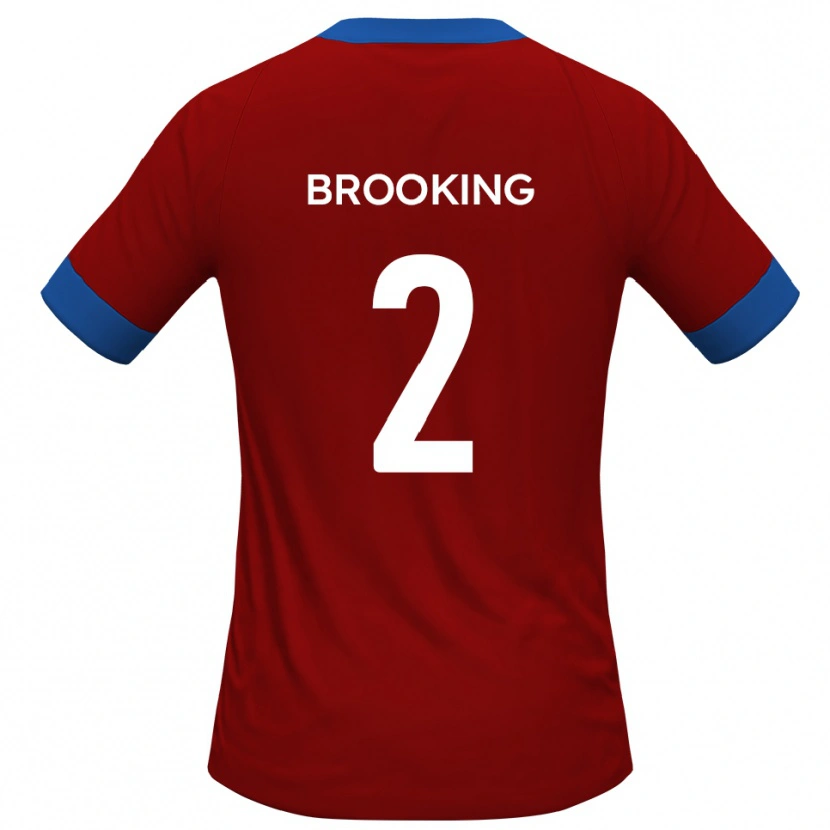 Danxen Niño Camiseta Josh Brooking #2 Rojo Azul 1ª Equipación 2025/26 La Camisa