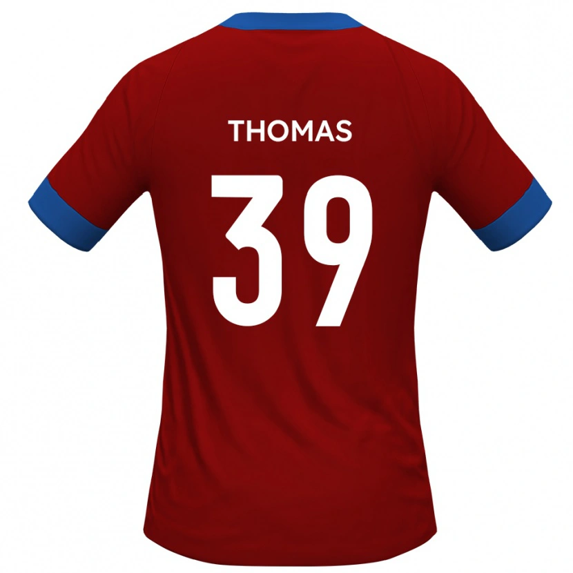 Danxen Niño Camiseta Kwame Thomas #39 Rojo Azul 1ª Equipación 2025/26 La Camisa