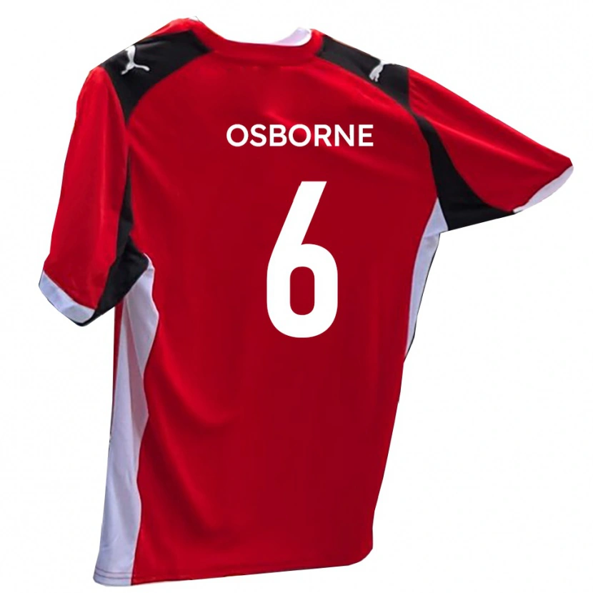 Danxen Niño Camiseta Elliot Osborne #6 Rojo Blanco 1ª Equipación 2025/26 La Camisa