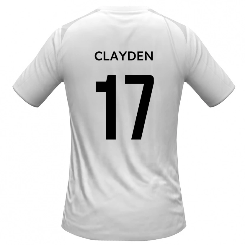 Danxen Niño Camiseta Charles Clayden #17 Blanco Gris 1ª Equipación 2025/26 La Camisa