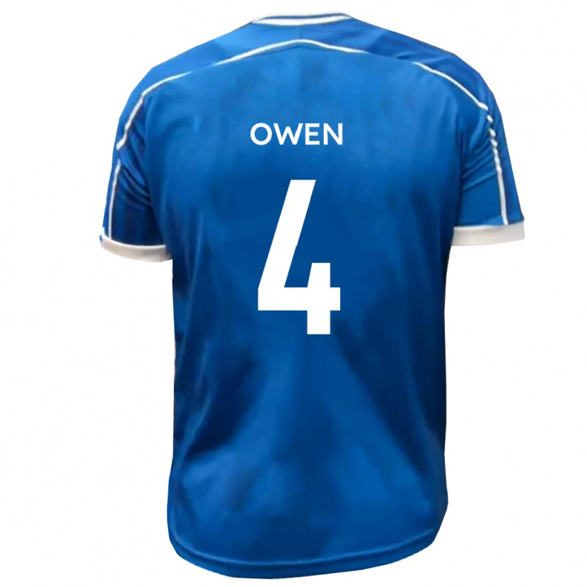 Danxen Niño Camiseta Nathaniel Owen #4 Azul Blanco 1ª Equipación 2025/26 La Camisa