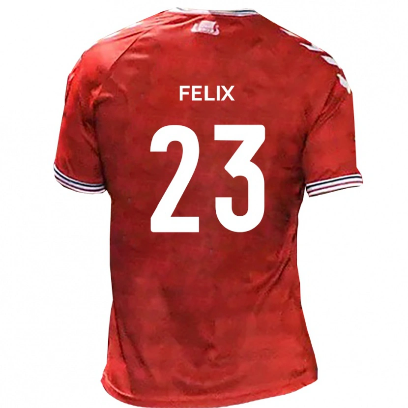 Danxen Niño Camiseta Joe Felix #23 Rojo Blanco 1ª Equipación 2025/26 La Camisa