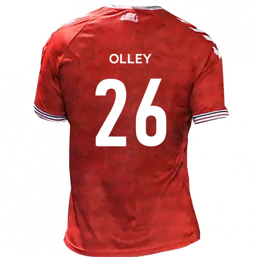 Danxen Niño Camiseta Greg Olley #26 Rojo Blanco 1ª Equipación 2025/26 La Camisa