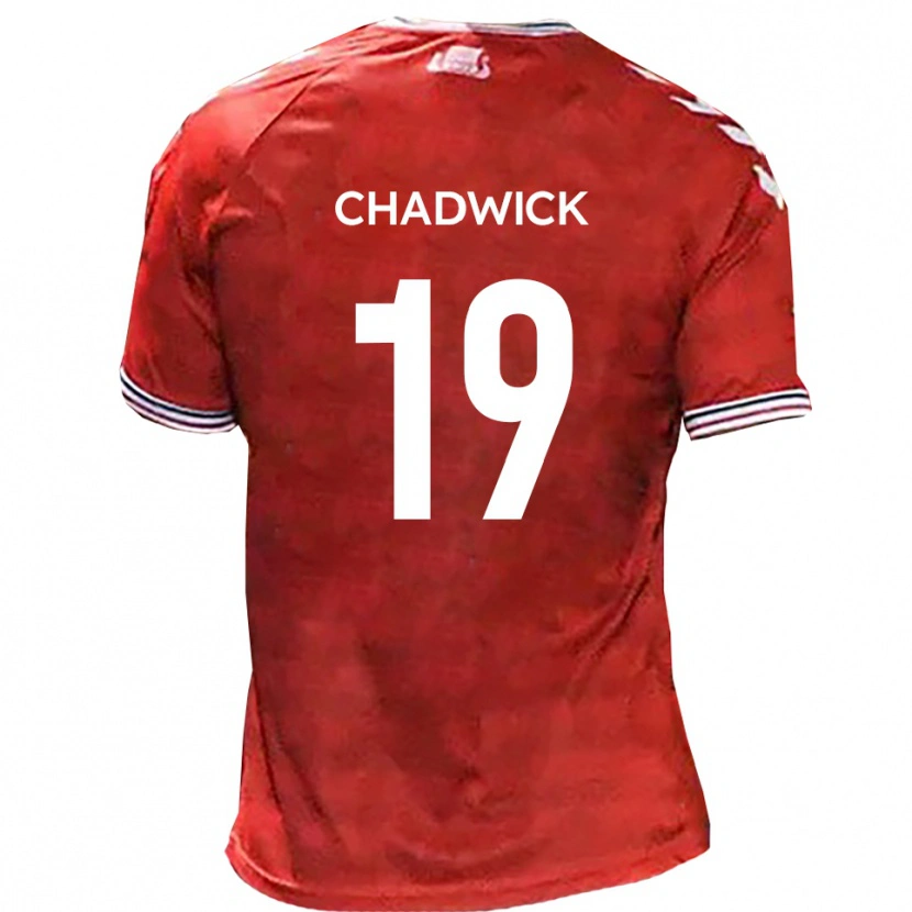 Danxen Niño Camiseta Billy Chadwick #19 Rojo Blanco 1ª Equipación 2025/26 La Camisa