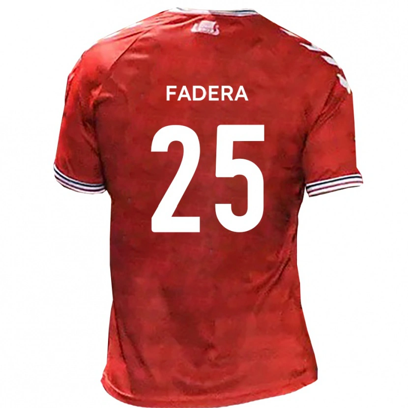 Danxen Niño Camiseta Mo Fadera #25 Rojo Blanco 1ª Equipación 2025/26 La Camisa