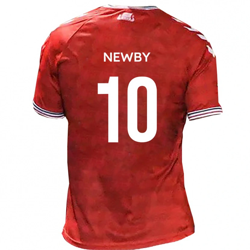 Danxen Niño Camiseta Alex Newby #10 Rojo Blanco 1ª Equipación 2025/26 La Camisa