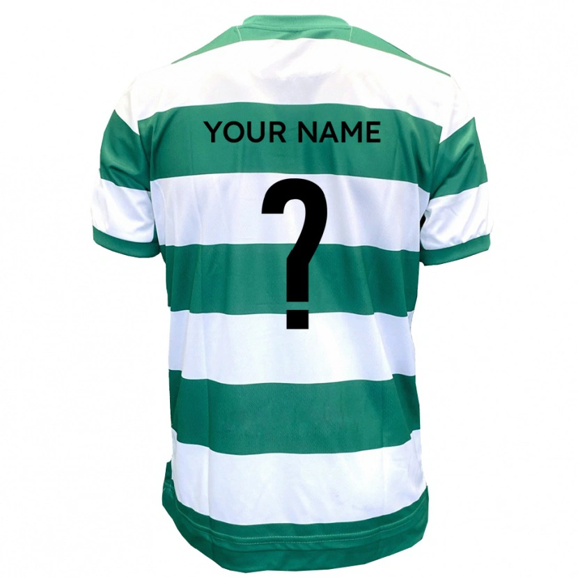 Danxen Niño Camiseta Su Nombre #0 Verde Blanco 1ª Equipación 2025/26 La Camisa