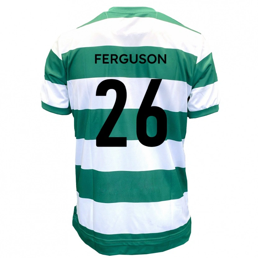 Danxen Niño Camiseta Kyle Ferguson #26 Verde Blanco 1ª Equipación 2025/26 La Camisa