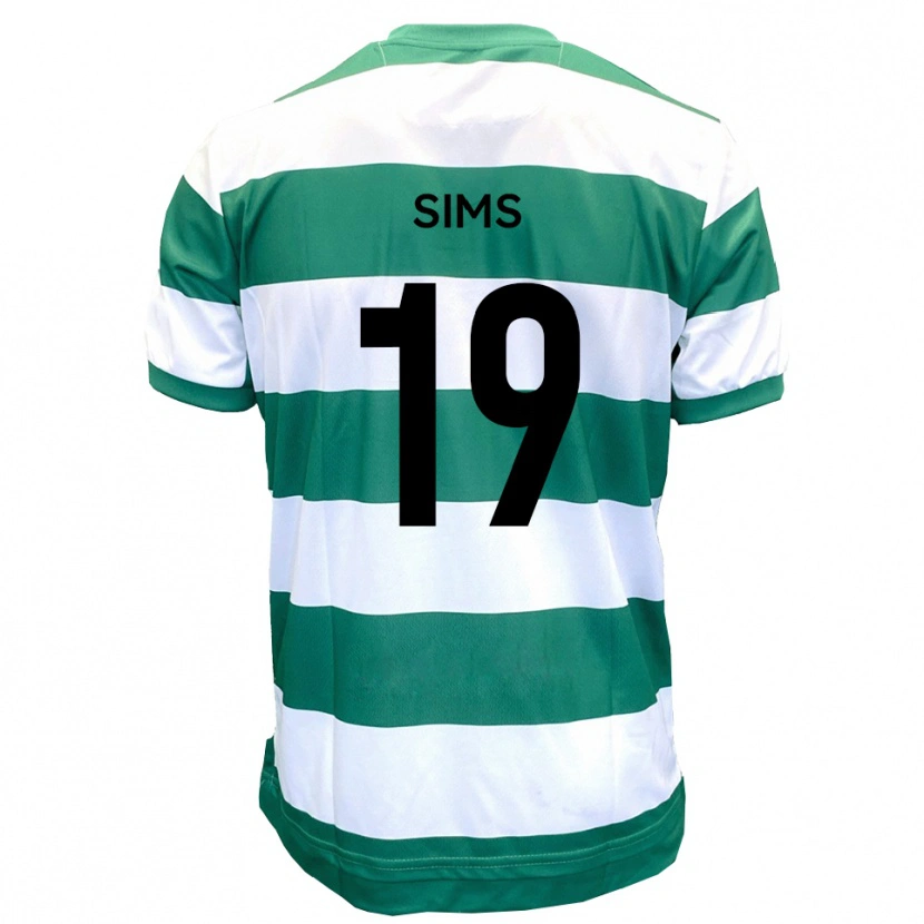 Danxen Niño Camiseta Josh Sims #19 Verde Blanco 1ª Equipación 2025/26 La Camisa