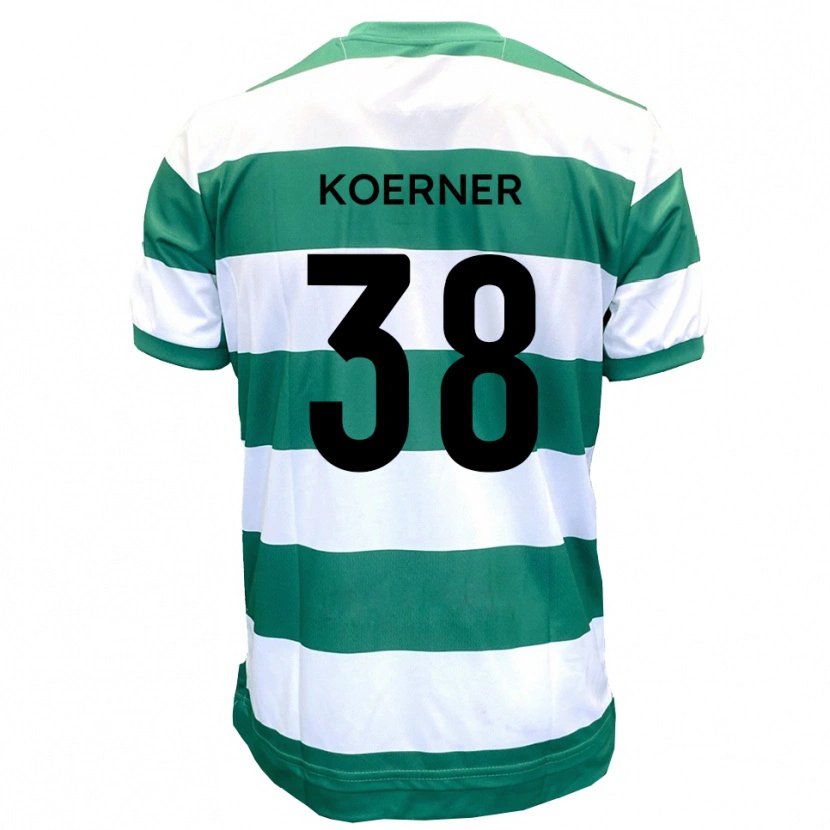 Danxen Niño Camiseta Corey Koerner #38 Verde Blanco 1ª Equipación 2025/26 La Camisa