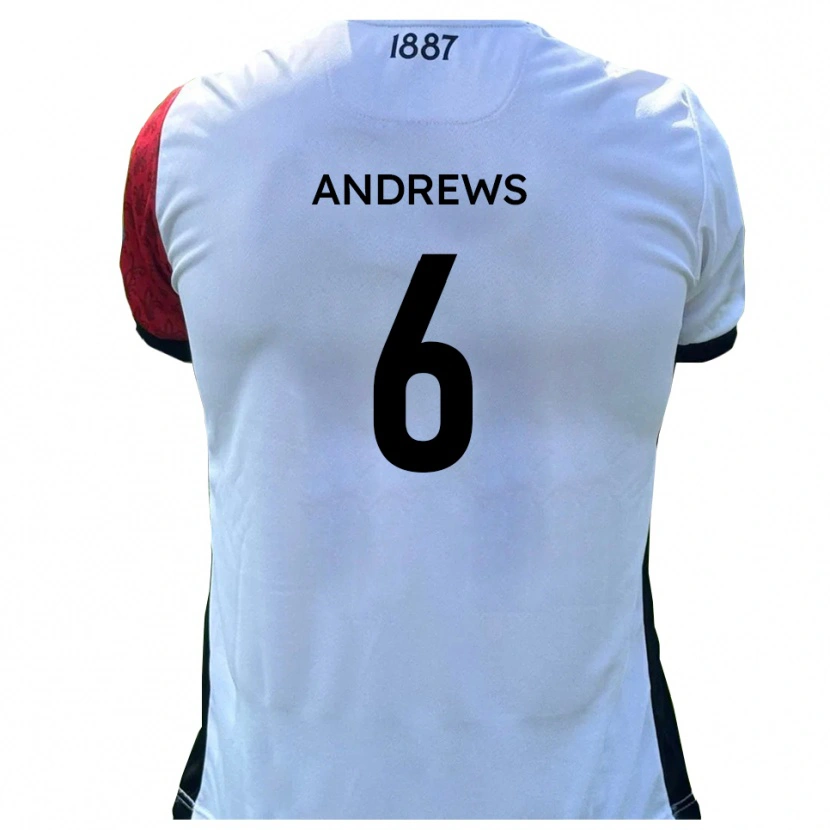 Danxen Niño Camiseta Jamie Andrews #6 Rojo Blanco 1ª Equipación 2025/26 La Camisa