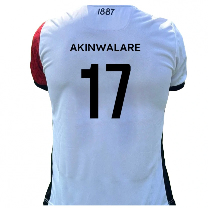 Danxen Niño Camiseta Seyi Akinwalare #17 Rojo Blanco 1ª Equipación 2025/26 La Camisa