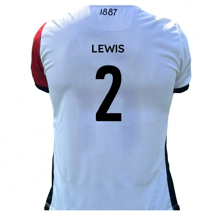 Danxen Niño Camiseta Jack Lewis #2 Rojo Blanco 1ª Equipación 2025/26 La Camisa
