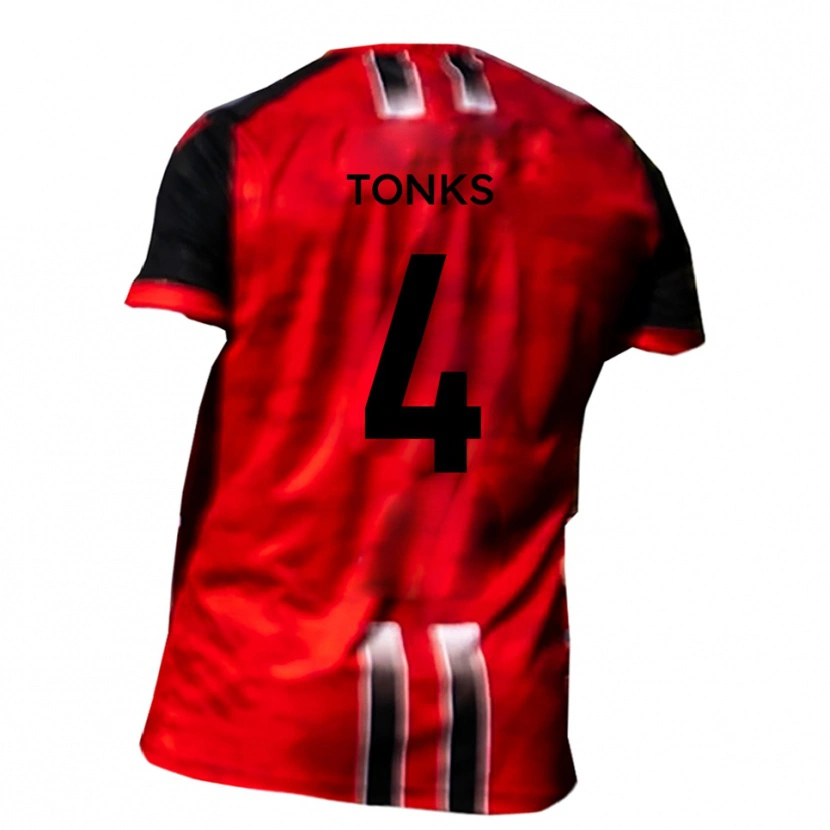 Danxen Niño Camiseta Tom Tonks #4 Rojo Negro 1ª Equipación 2025/26 La Camisa