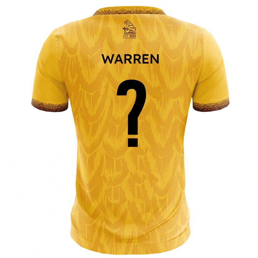 Danxen Niño Camiseta Amy Warren #0 Amarillo Marrón 1ª Equipación 2025/26 La Camisa