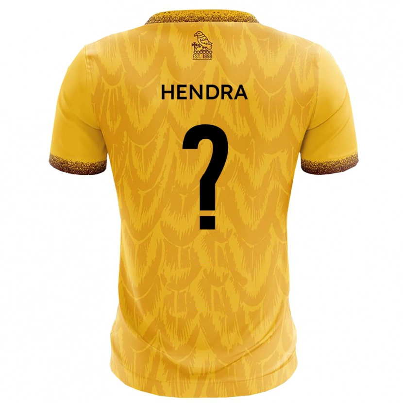 Danxen Niño Camiseta Amber Hendra #0 Amarillo Marrón 1ª Equipación 2025/26 La Camisa