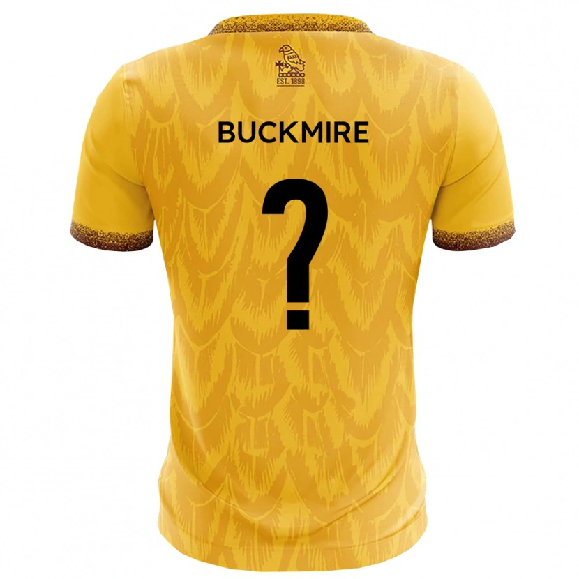 Danxen Niño Camiseta Justine Buckmire #0 Amarillo Marrón 1ª Equipación 2025/26 La Camisa