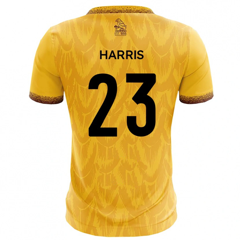Danxen Niño Camiseta Jayden Harris #23 Amarillo Marrón 1ª Equipación 2025/26 La Camisa