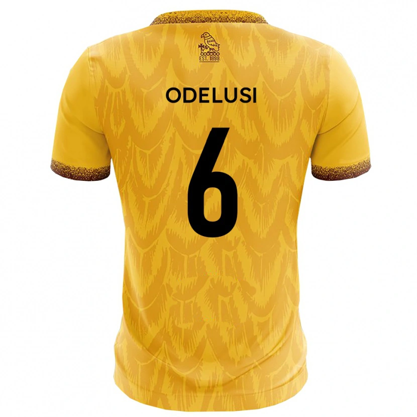 Danxen Niño Camiseta Siju Odelusi #6 Amarillo Marrón 1ª Equipación 2025/26 La Camisa