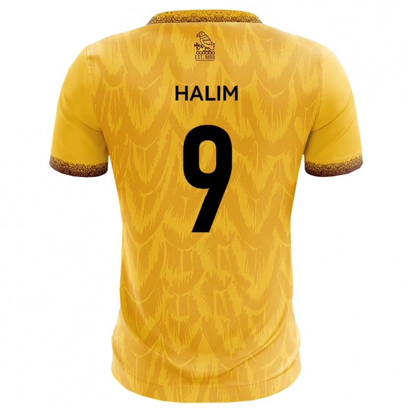 Danxen Niño Camiseta Mehmet Halim #9 Amarillo Marrón 1ª Equipación 2025/26 La Camisa
