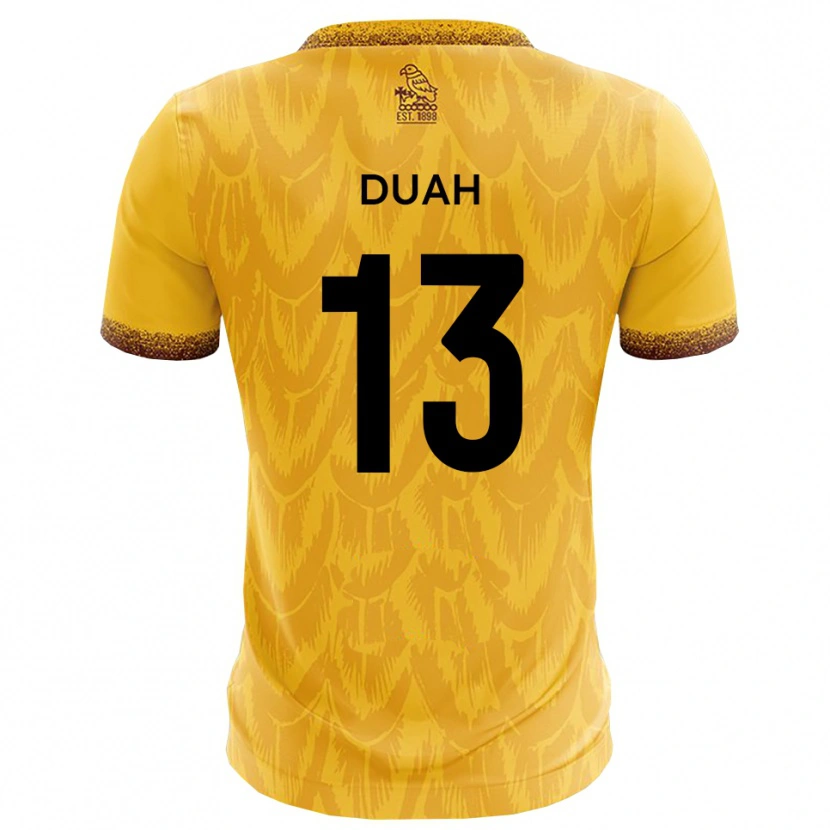 Danxen Niño Camiseta Enos Duah #13 Amarillo Marrón 1ª Equipación 2025/26 La Camisa