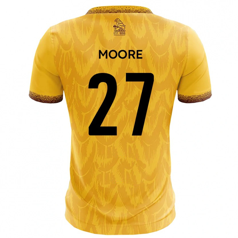 Danxen Niño Camiseta Liam Moore #27 Amarillo Marrón 1ª Equipación 2025/26 La Camisa
