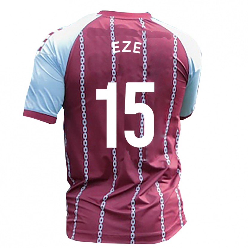 Danxen Niño Camiseta Dubem Eze #15 Azul Celeste Rojo Óxido 1ª Equipación 2025/26 La Camisa