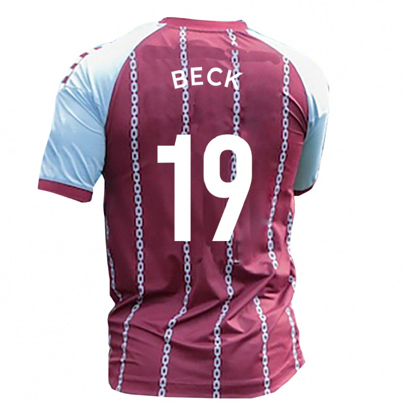 Danxen Niño Camiseta Mark Beck #19 Azul Celeste Rojo Óxido 1ª Equipación 2025/26 La Camisa