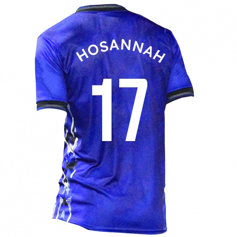 Danxen Niño Camiseta Bryce Hosannah #17 Azul Blanco 1ª Equipación 2025/26 La Camisa