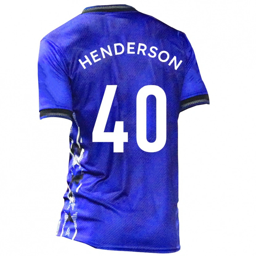 Danxen Niño Camiseta Ian Henderson #40 Azul Blanco 1ª Equipación 2025/26 La Camisa