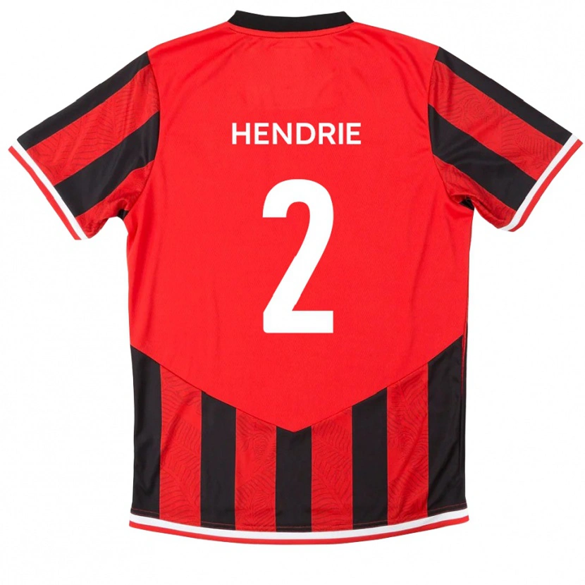 Danxen Niño Camiseta Luke Hendrie #2 Rojo Negro 1ª Equipación 2025/26 La Camisa