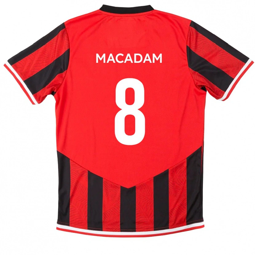 Danxen Niño Camiseta Harvey Macadam #8 Rojo Negro 1ª Equipación 2025/26 La Camisa