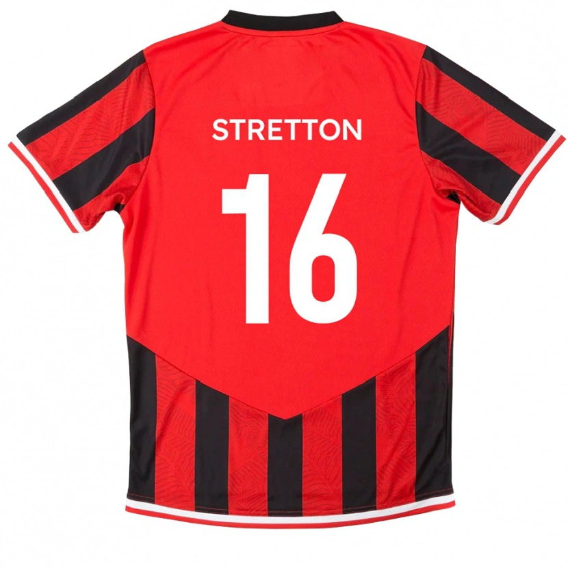 Danxen Niño Camiseta Jack Stretton #16 Rojo Negro 1ª Equipación 2025/26 La Camisa