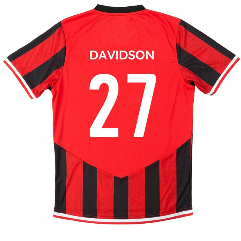 Danxen Niño Camiseta Mani Davidson #27 Rojo Negro 1ª Equipación 2025/26 La Camisa