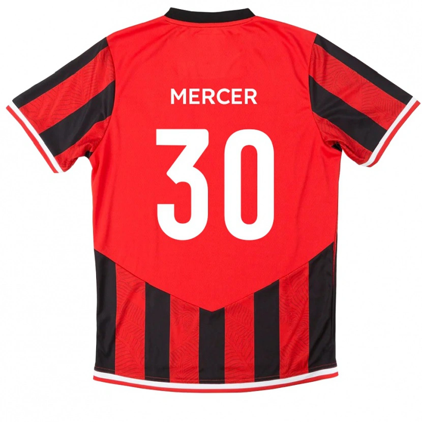 Danxen Niño Camiseta Nathan Mercer #30 Rojo Negro 1ª Equipación 2025/26 La Camisa