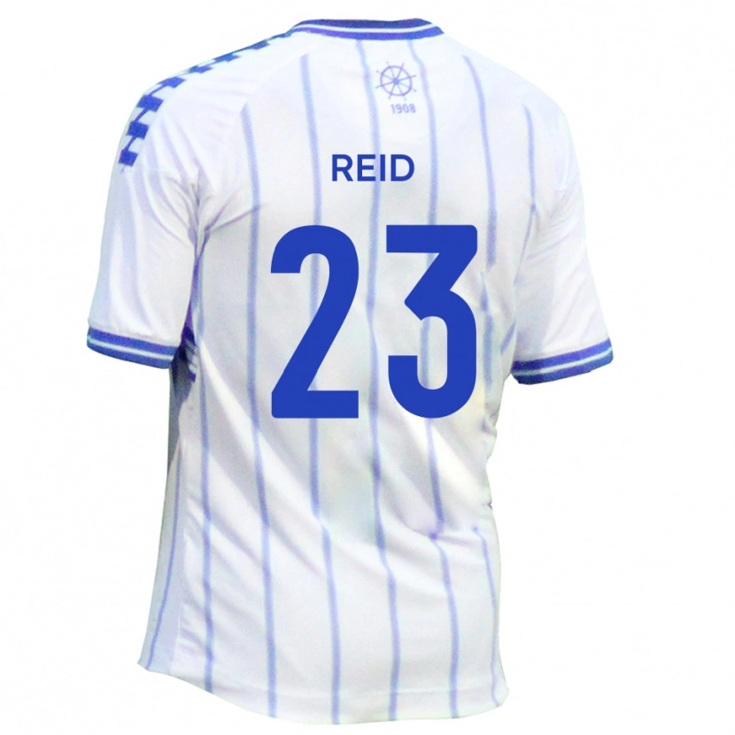 Danxen Niño Camiseta Alex Reid #23 Blanco Azul 1ª Equipación 2025/26 La Camisa
