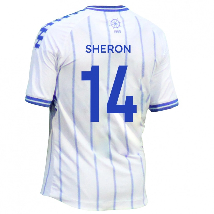 Danxen Niño Camiseta Nathan Sheron #14 Blanco Azul 1ª Equipación 2025/26 La Camisa