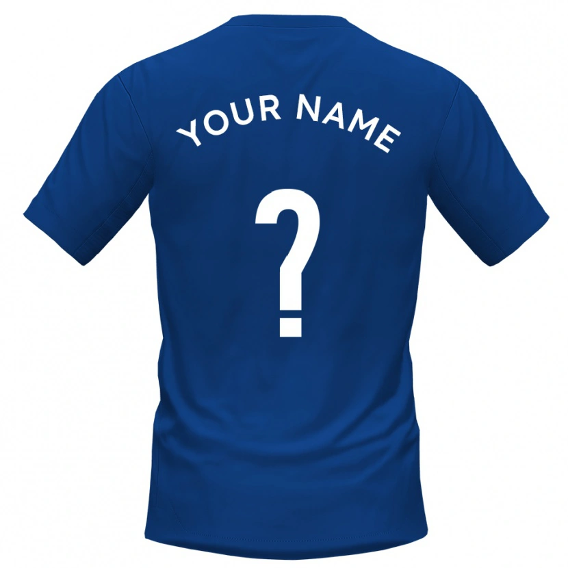 Danxen Niño Camiseta Su Nombre #0 Azul Blanco 1ª Equipación 2025/26 La Camisa