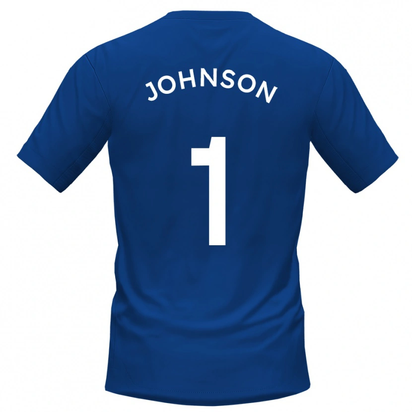 Danxen Niño Camiseta Sam Johnson #1 Azul Blanco 1ª Equipación 2025/26 La Camisa