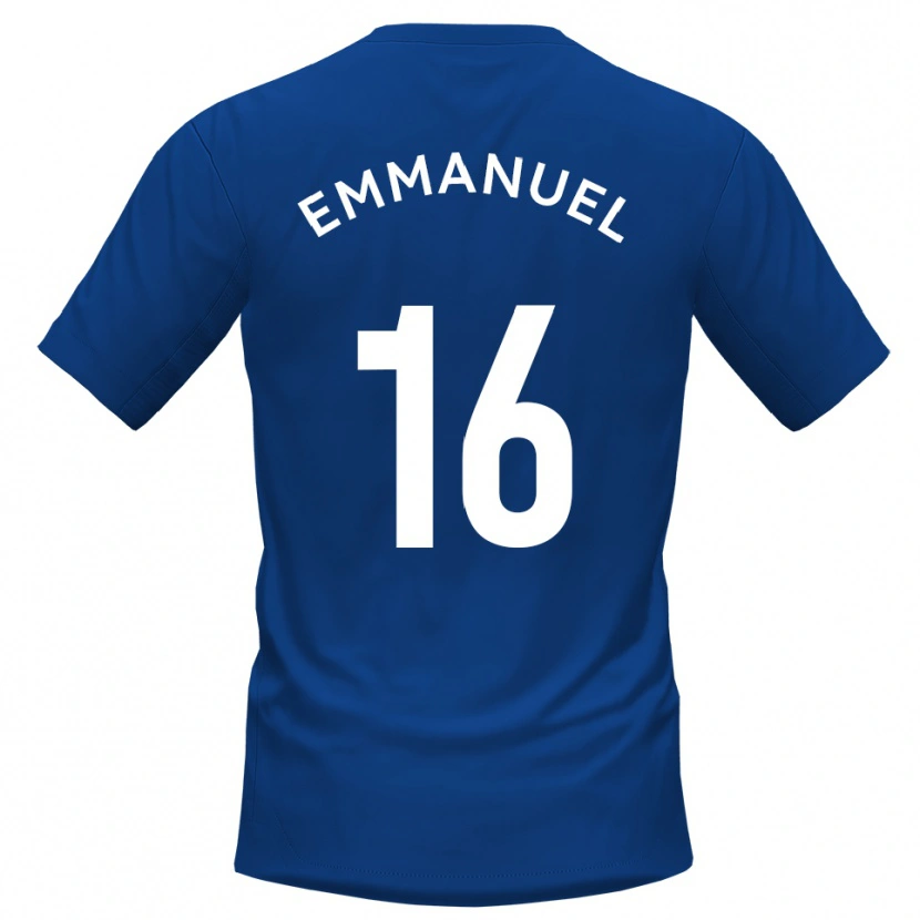 Danxen Niño Camiseta Josh Emmanuel #16 Azul Blanco 1ª Equipación 2025/26 La Camisa