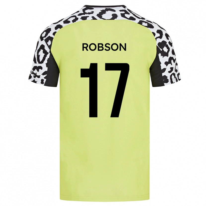 Danxen Niño Camiseta Jamie Robson #17 Amarillo Fluorescente 1ª Equipación 2025/26 La Camisa