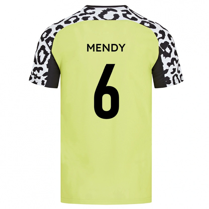 Danxen Niño Camiseta Laurent Mendy #6 Amarillo Fluorescente 1ª Equipación 2025/26 La Camisa