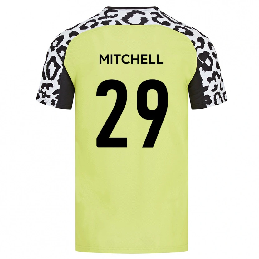 Danxen Niño Camiseta Kairo Mitchell #29 Amarillo Fluorescente 1ª Equipación 2025/26 La Camisa