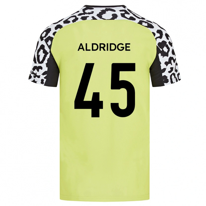 Danxen Niño Camiseta Jesse Aldridge #45 Amarillo Fluorescente 1ª Equipación 2025/26 La Camisa